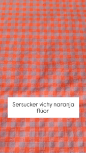 sersucker vichy naranja flúor