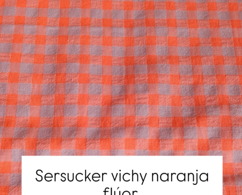 sersucker vichy naranja flúor